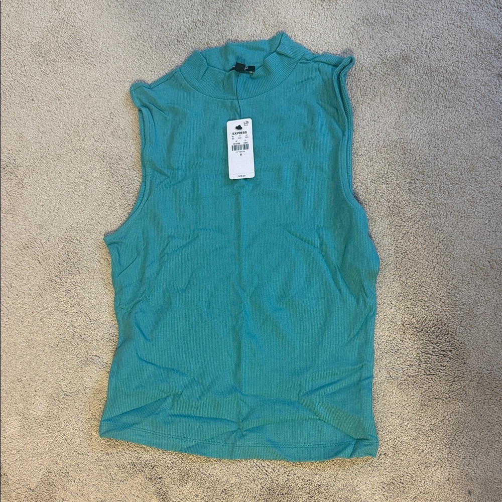 Express Turquoise Sleeveless Tank Top